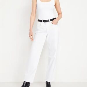 Old Navy White High-Waisted straight leg Jeans NWT